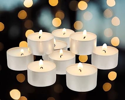 Decor Vibes Long Burning Wax Tea Light Candles, Candle for Teal Light Holders and Diwali Gift, Burning Time- 7 to 8 Hours appx (32 gm, Pack of 10)