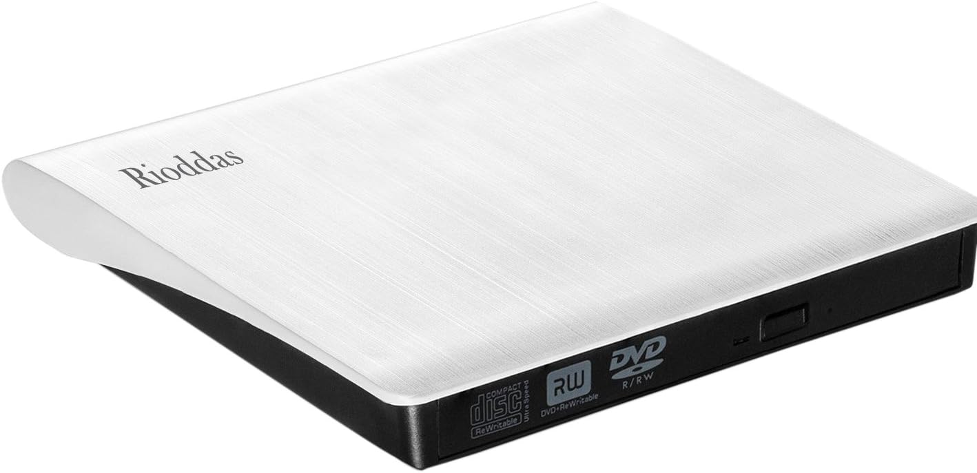 External Cd Drive, USB 3.0 Portable CD/DVD +/-RW Drive Slim DVD/CD ROM Rewriter Burner Super High Speed Data Transfer for Laptop Desktop Pc Windows and Linux Os Apple Mac MacBook Pro
