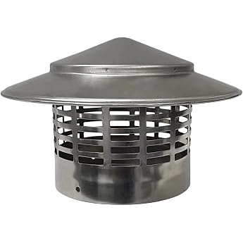 Chimney Hood General Stainless Steel 304 Chimney Attachment Cover Durable Bird Cage Shape Separating Insect and Leaf Rain Hat for Stove Pipes