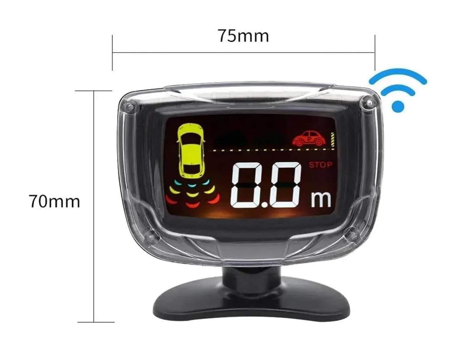 Sensore Di Assistenza Al Parcheggio Set Sensori Parcheggio Radar Retromarcia Posteriori Auto Display LCD 4 Sonde Allarme Acustico 65 DB Rilevatore Monitoraggio Parktronic Backup(Argento)