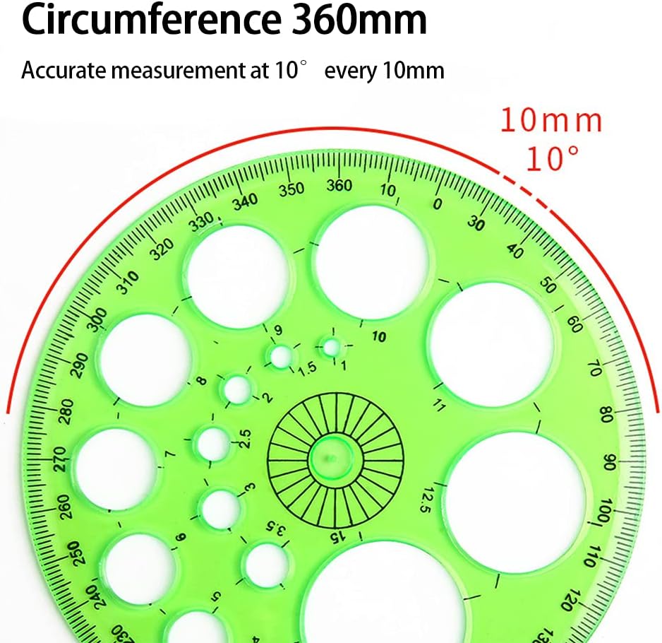 Kaimeilai 4PCS Plastic Protractor, 360 Degree Protractor, Geometry