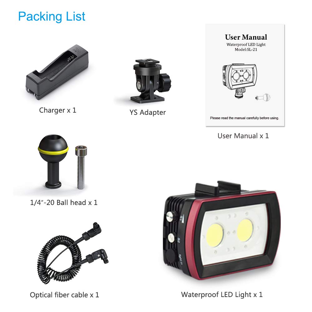 Sea Frogs LED Tauchlampe 1800LM - Wasserdicht Bis 40m Für Unterwasserfotos