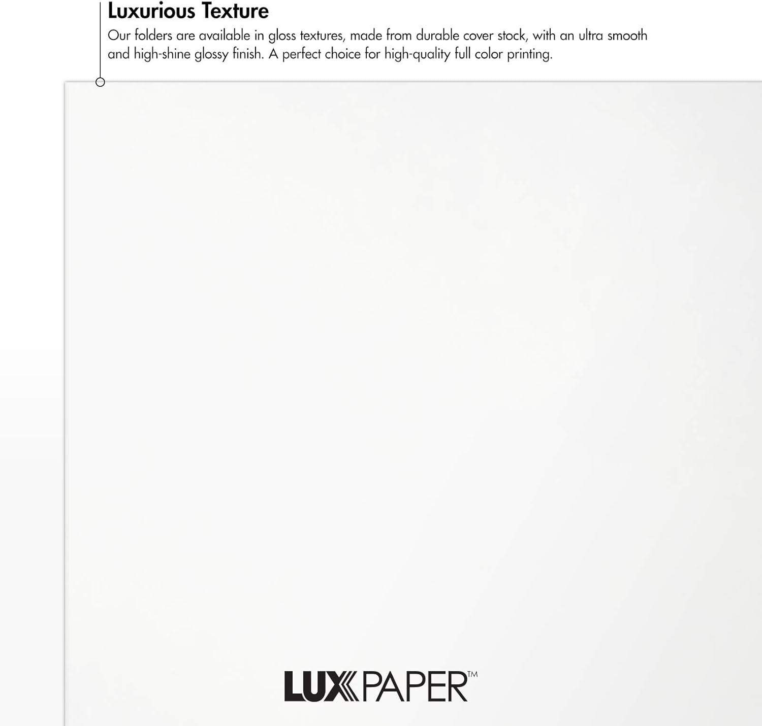 LUXPaper 9" x 12" Presentation Folders | Two Pocket | Front Cover Card Slits (Center) | White Gloss | 12pt. Cover | 25 Qty