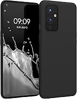 Vista 10 de kwmobile Funda compatible con OnePlus 9 (versión EU/NA) - Funda protectora de silicona TPU suave y delgada - Pizarra oscura