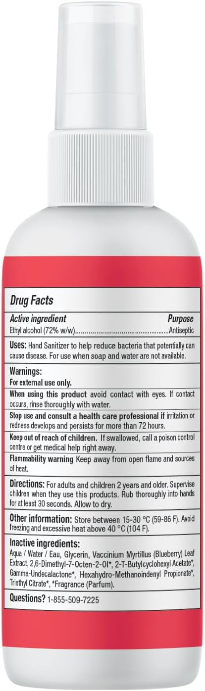 ATTITUDE Hand Sanitizer Spray for Kids & Adults, EWG Verified, Travel Size, Dermatologically Tested, Plant and Mineral Based, Vegan, Mango, 3.5 Fl Oz (Pack of 6) (Spray Bottle)