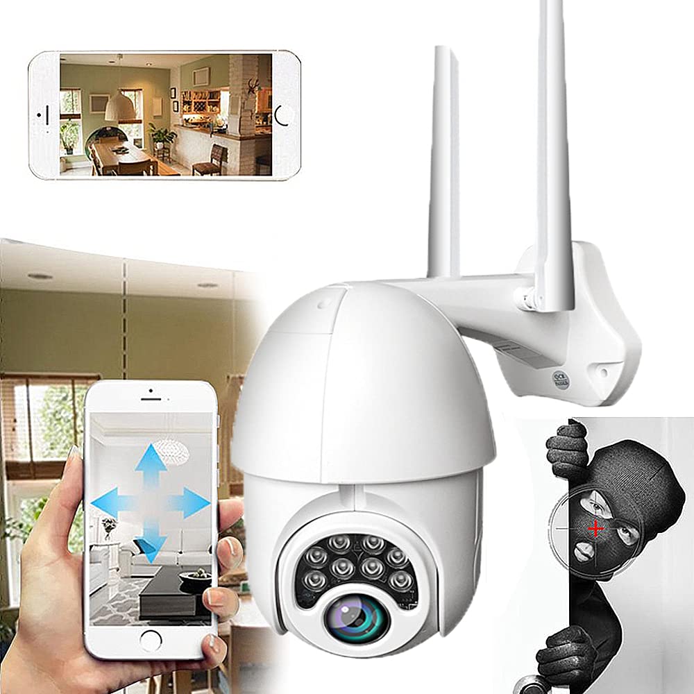 EFAN Telecamera di Sorveglianza WiFi Esterno 1080P HD, Telecamera IP WLAN con Zoom Digitale 4X, Tracciamento Automatico, Audio a 2 Vie Pan 355° & Tilt 90°, Impermeabile IP66 Home Security Camera