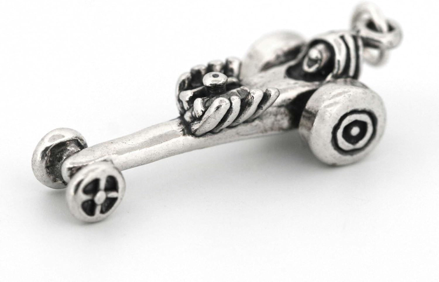 Drag Racing Race Car Dragster 3D 925 Solid Sterling Silver Charm Pendant Bracelet Jewelry Making Supply
