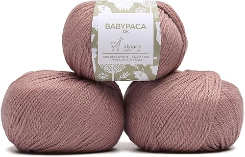 Miniatura 17 de Juego de 6 madejas de 100% lana de alpaca bebé (10.58 oz) de peso DK, fabricadas en Perú, celestial suave y perfecto para tejer y hacer ganchillo