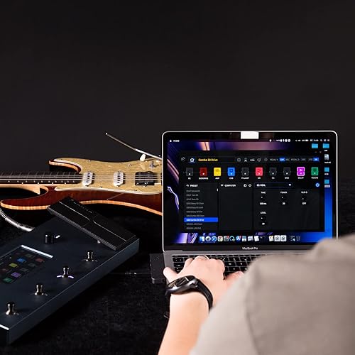 Miniatura 4 de FLAMMA FX200 Multi Effects - Procesador de guitarra con pantalla táctil LCD de 5 pulgadas, puerto MIDI programable, extensos módulos de soporte de