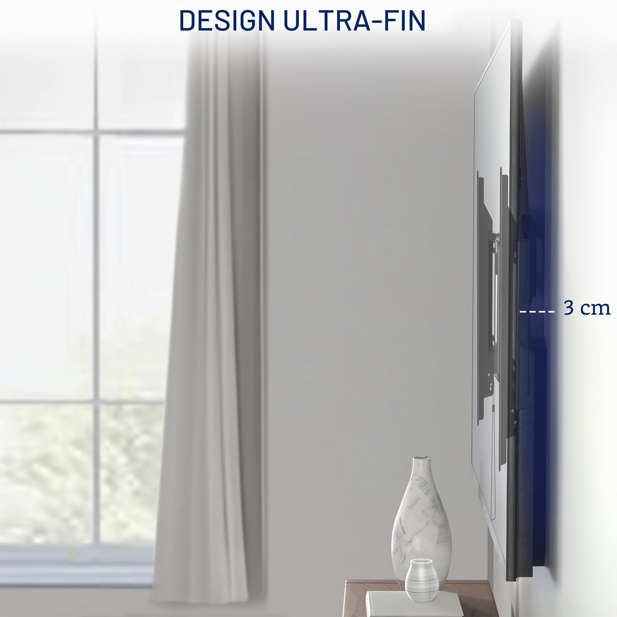 VIVO MOUNT-VW100F Support Mural Ultra résistant pour écran LCD LED incurvé et Plat 60" à 100" VESA Max 900 x 600 mm Noir