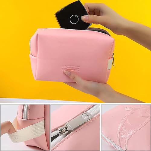 Miniatura 8 de FITINI 3 bolsas de maquillaje de doble capa de viaje grandes estuches de cosméticos organizadores, bolsas de aseo impermeables, bolsa pequeña con