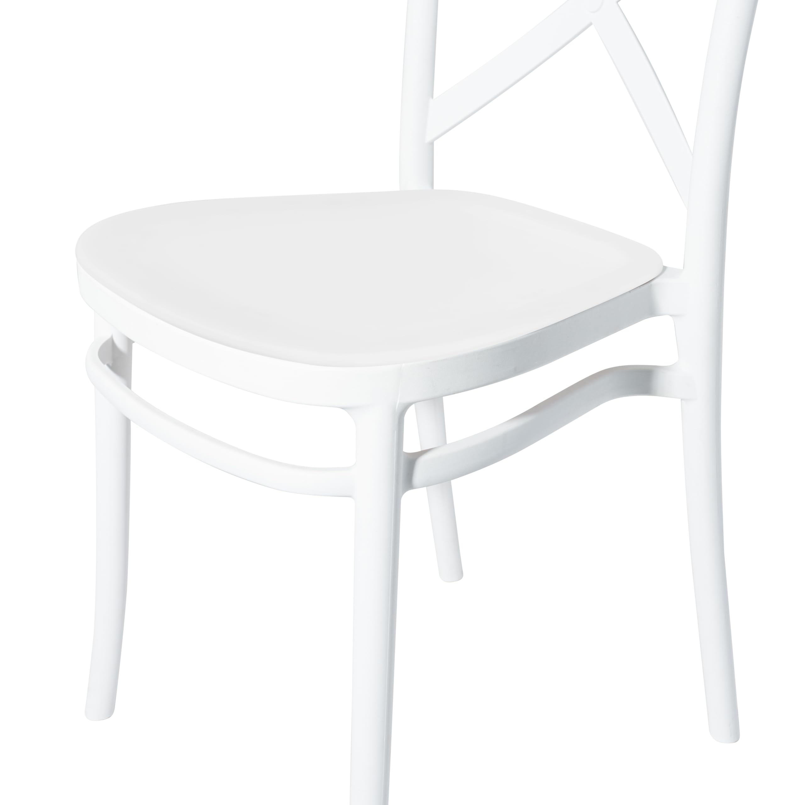 METRO Professional Silla de Comedor para Hosteleria, Plástico Reciclado/Fibra de Vidrio, Apilable, Capacidad de Carga de 150 kg, Blanco
