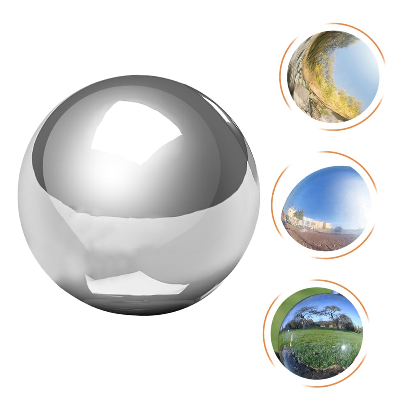 Gartenkugel aus Edelstahl Spiegelpolierte Kugel mit Reflektierender Oberfläche Leichtes Kugelornament für Stilvolle Gartendekoration im Außenbereich