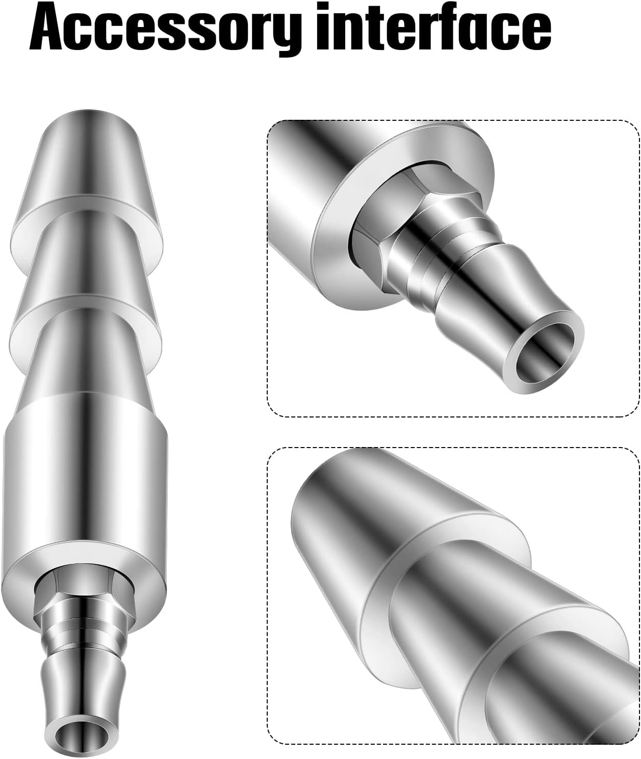 2 Pcs Vac U Lock Adapter Quick Air Connector Quick Connector Device (Silver)