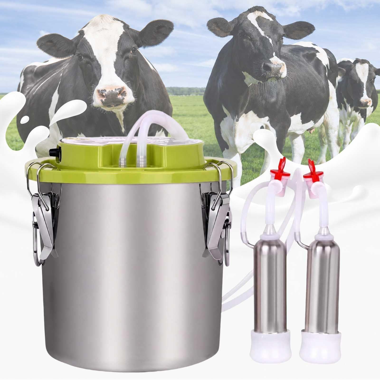 aromaoveite Cordless Milking Machine For Cows, 48w Portable Cow Milker With 12l/16l Stainless Steel Bucket, 43–46 Cycles/Min Pulsation, Auto Stop For Dairy Farms 12L-A