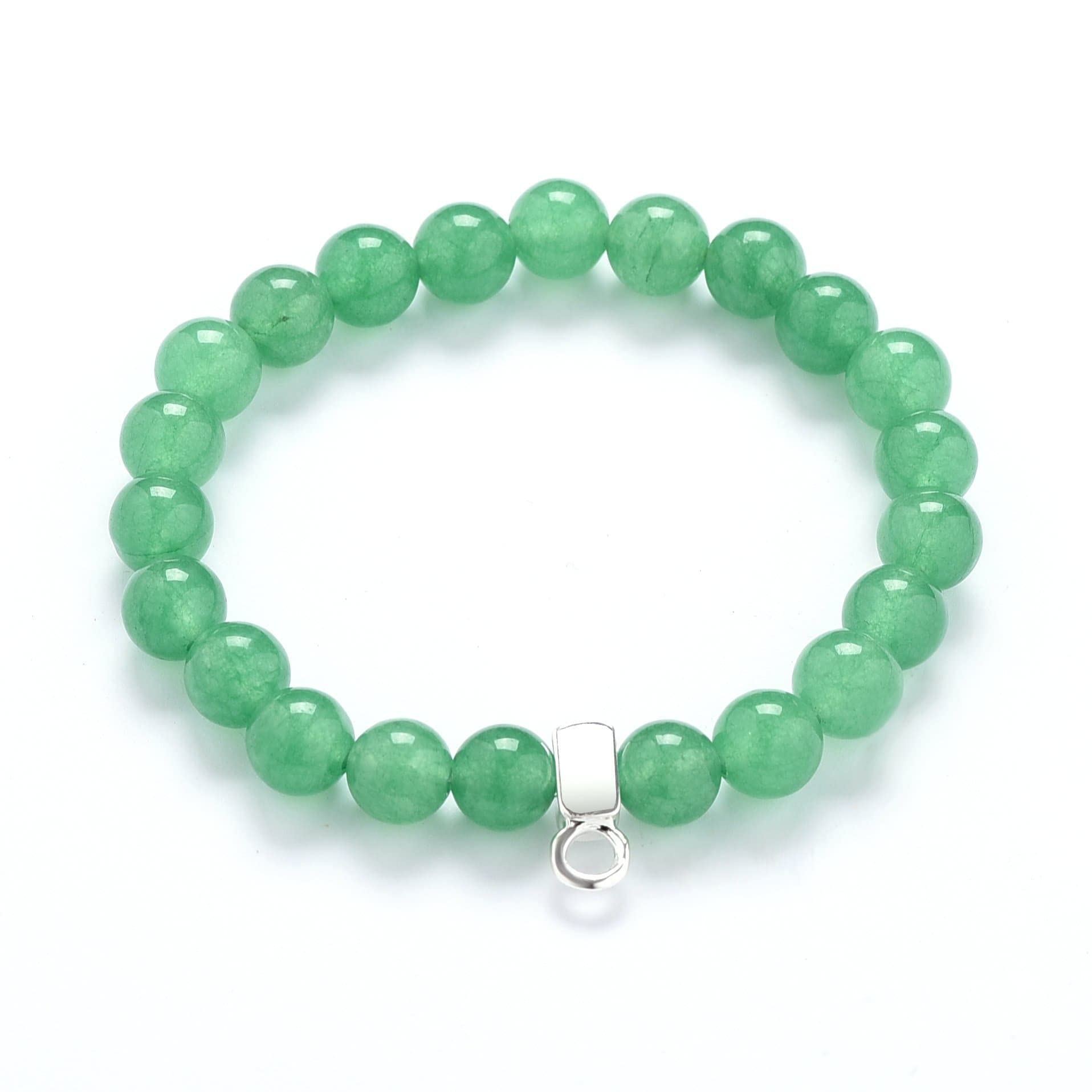 Philip JonesGreen Aventurine Gemstone Charm Bracelet, 20 cm, Green Aventurine, Green Aventurine