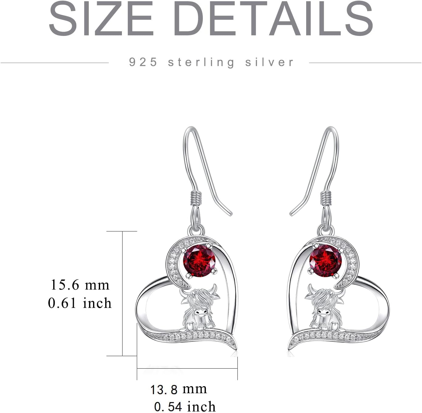 Highland Cow Earrings 925 Sterling Silver Highland Cow Dangle Stud Leverback Hoop Earrings Highland Cow with Sunflower Jewelry Highland Cow Gifts for Women - Image 4