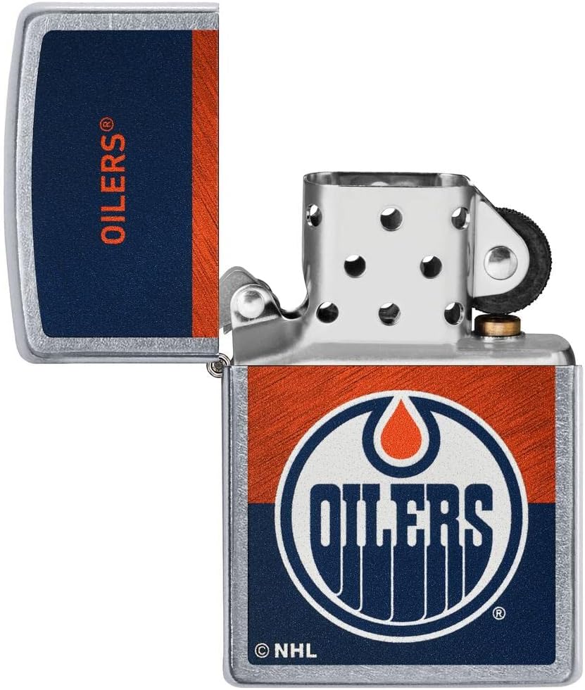 Zippo Lighter - Personalized Customize Message Engrave on Backside for Edmonton Oilers NHL Team 48039