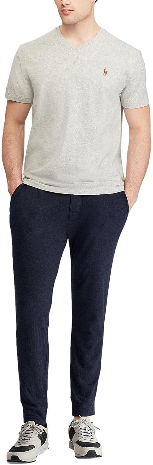 POLO RALPH LAUREN Men's Custom Slim Fit Multicolored Pony V Neck T-Shirt (Grey, 2XL) - Image 3