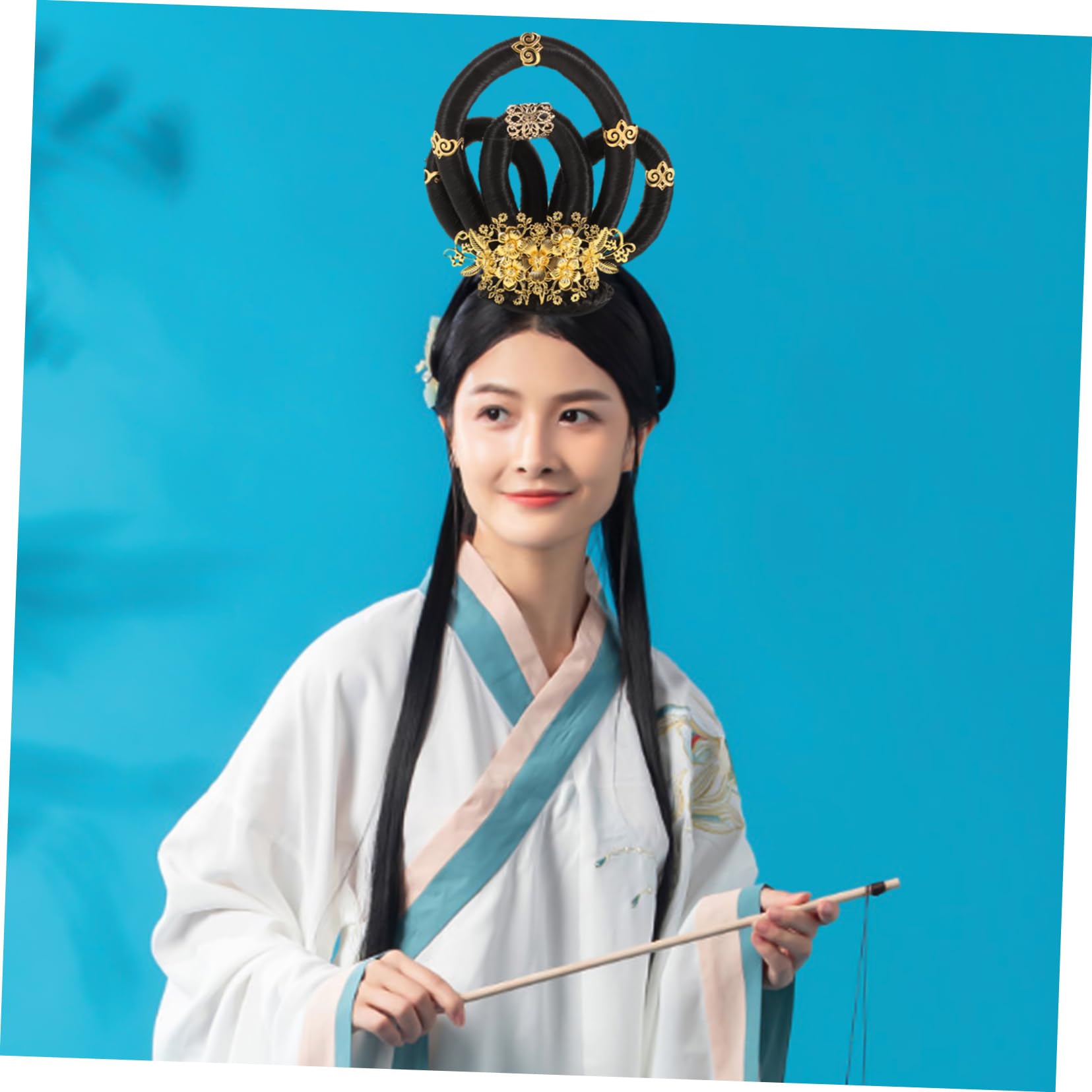 Parrucca Tradizionale Cinese Hanfu per Spettacoli e Cosplay