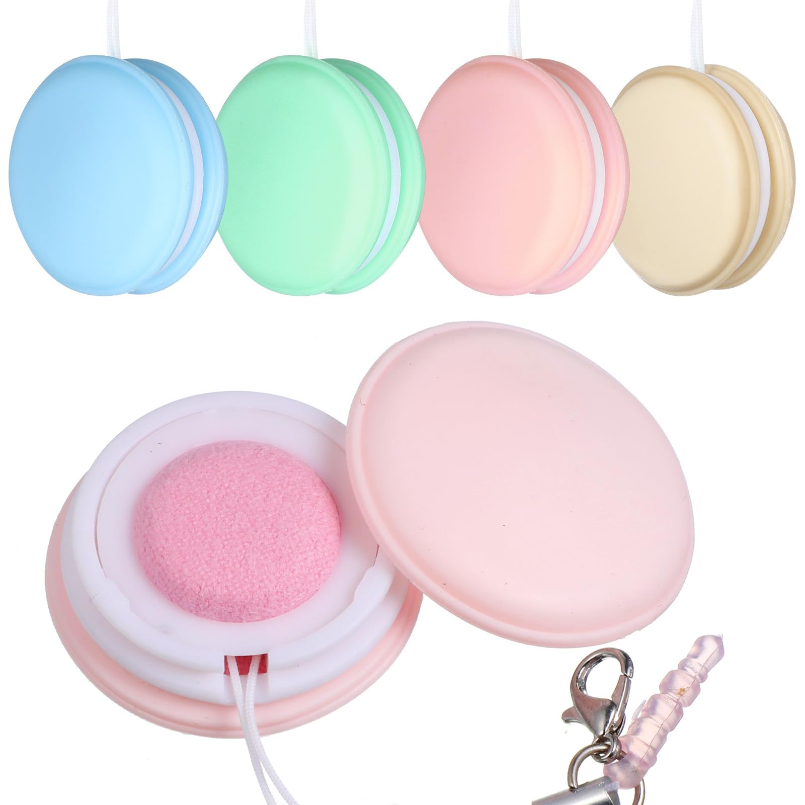 Vaguelly 4 Limpiadores de Pantalla Paño de Silicona y PP o Color Aleatorio con Cordón y Hebilla, Elimina Manchas y Grasa para Teléfonos Inteligentes y Tablets Adecuado para Obsequio