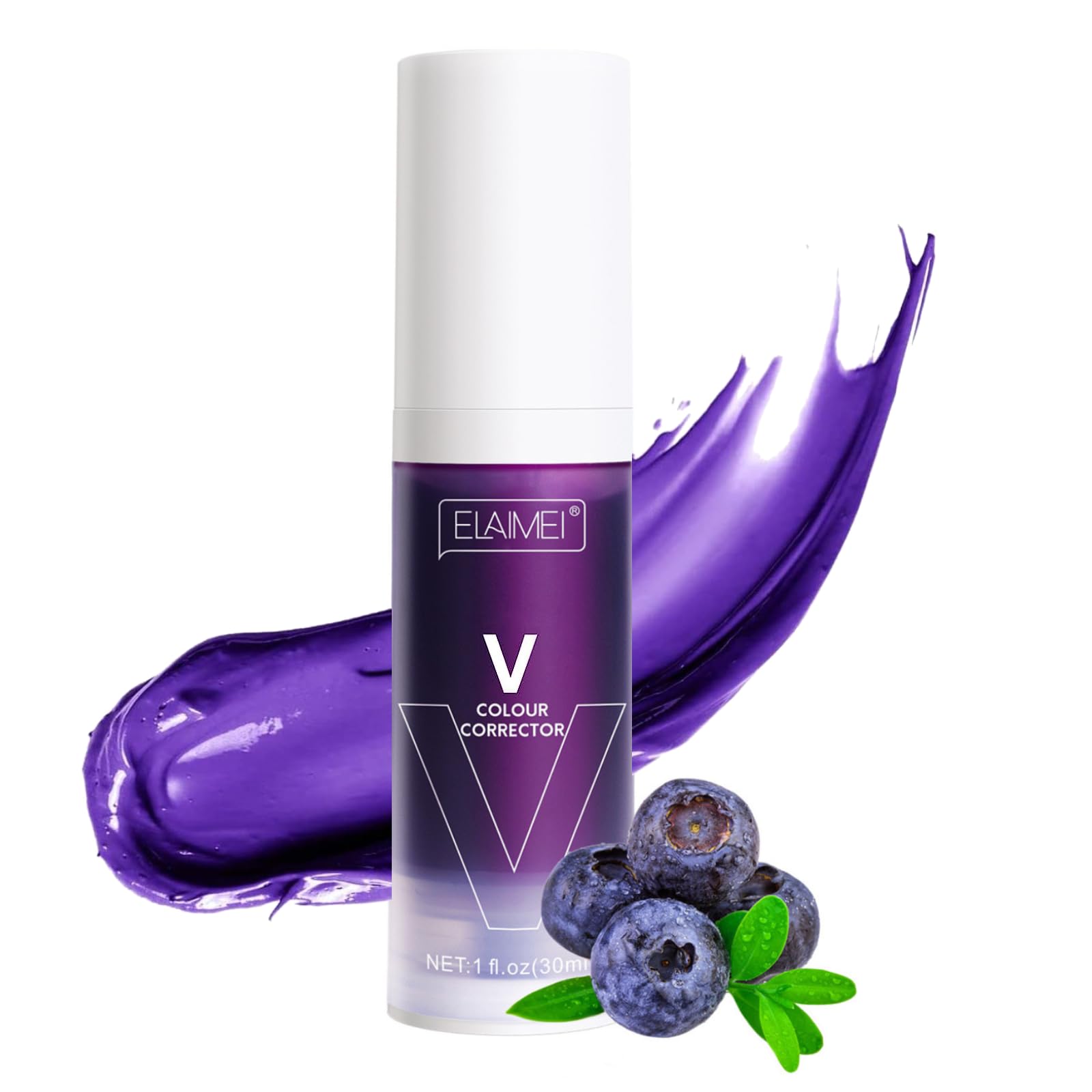 Purple Toothpaste for Teeth Whitening - V34 Purple Corrector Toothpaste, Color Corrector Purple Toothpaste, Tooth Stain Removal, Teeth Whitening Booster, Teeth Whitener (1PC) 1.0582 Ounce