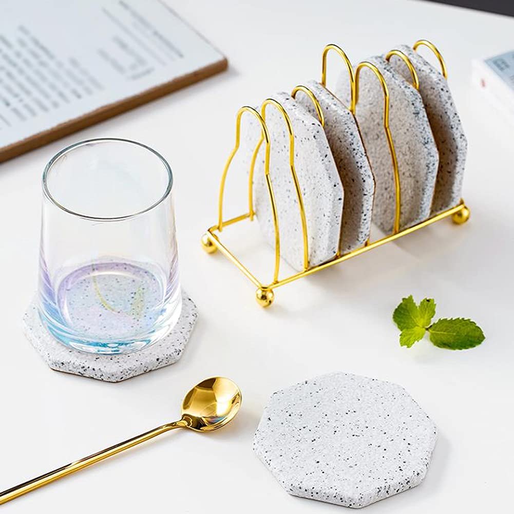 LUCBEI Sottobicchieri per Bevande Bere sottobicchieri Set di 6 sottobicchieri in Tazza di Granito impedisci Le sottobicchieri da Tavolo e mobili Sottobicchieri per tavolino da caffè (Color : B)