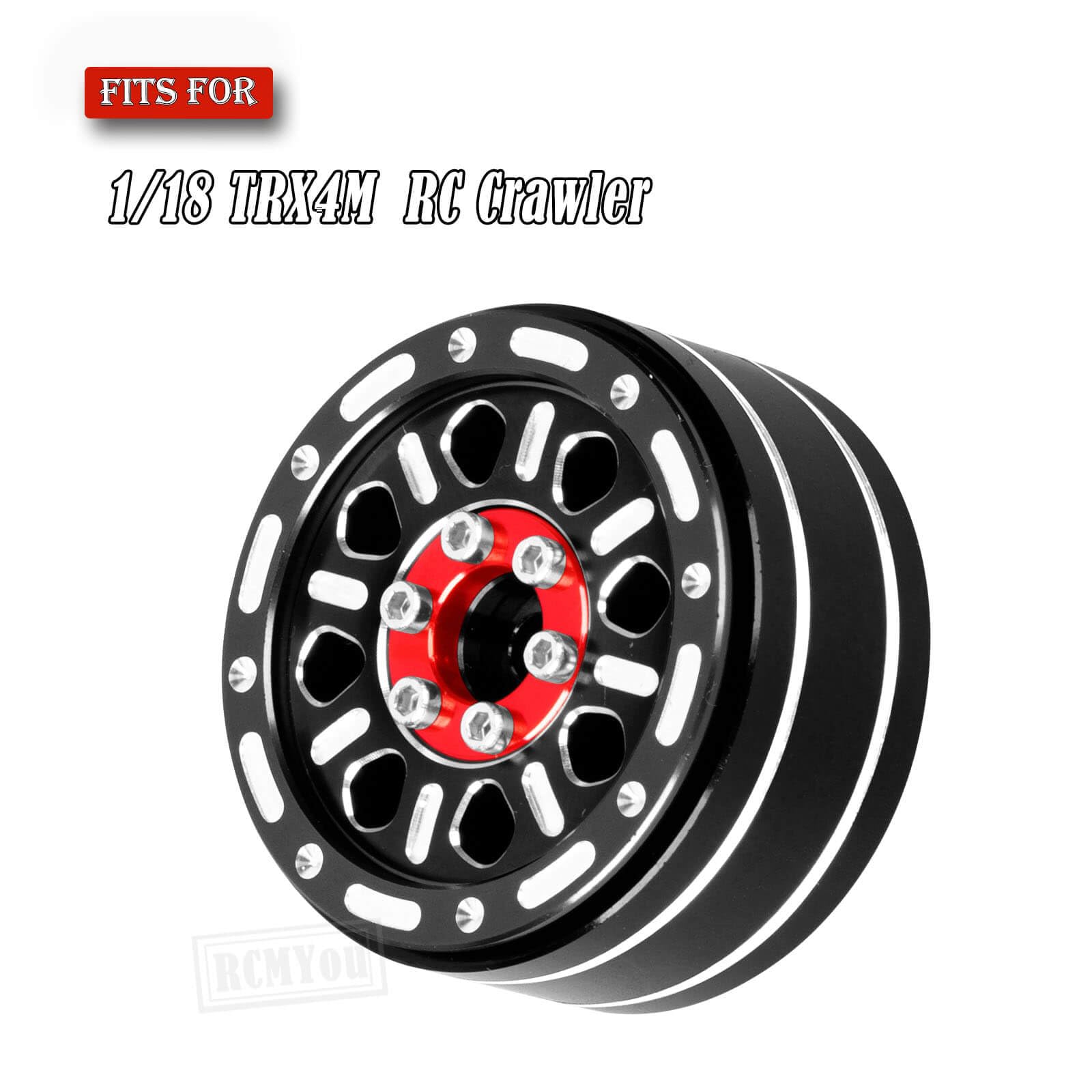 RCMYou RC 1.2 Beadlock Wheels Adjustable 4 Offsets Rims for 1/18 TRX4M RC Crawler Car,1.2 Beadlock Wheels Adjustable 4 Negative Offsets Rims,Black