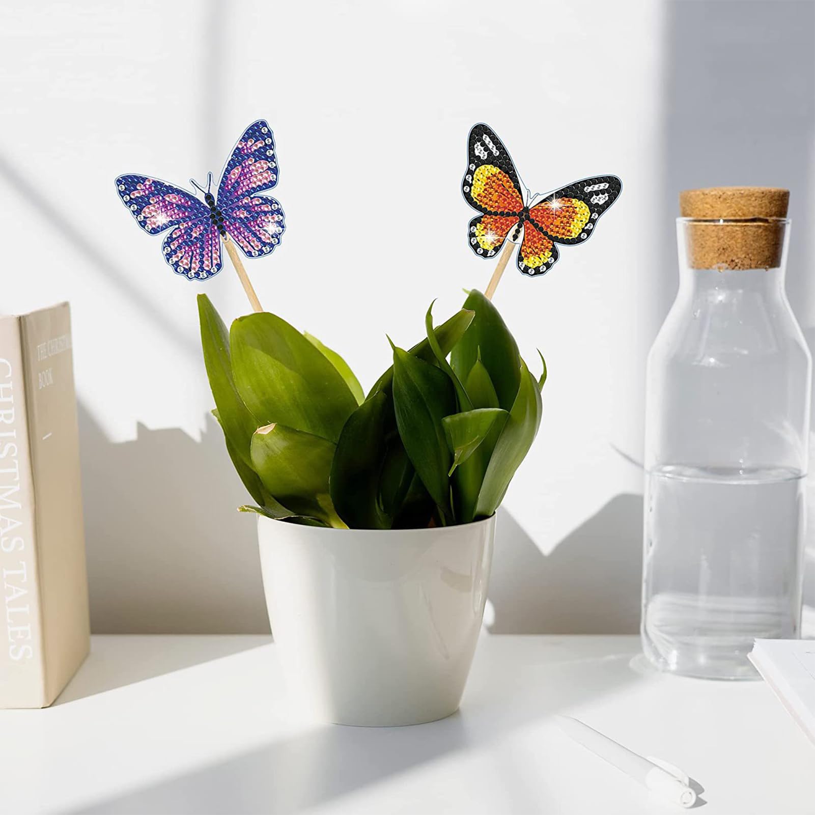 Kit Peinture Diamant 5D 10 Motifs Papillon Et Fleurs - Pour Enfants, Décoration Intérieur/extérieur, Cadeau Créatif - 8
