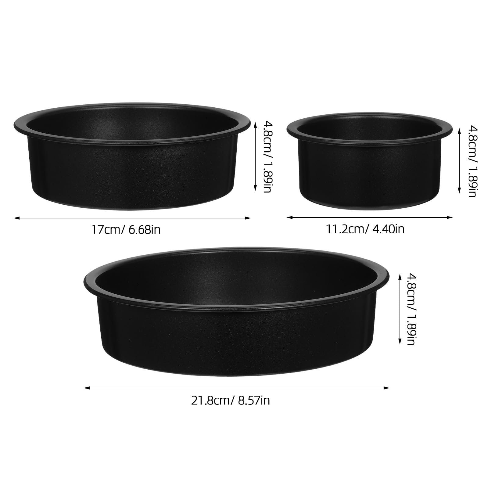 Kichvoe Moules à Pâtisserie Ronds en Acier Carbone 3pcs Fond Fixe et Revêtement Antiadhésif pour Cuisson Uniforme Gâteau 10 Cm Occasions Spéciales