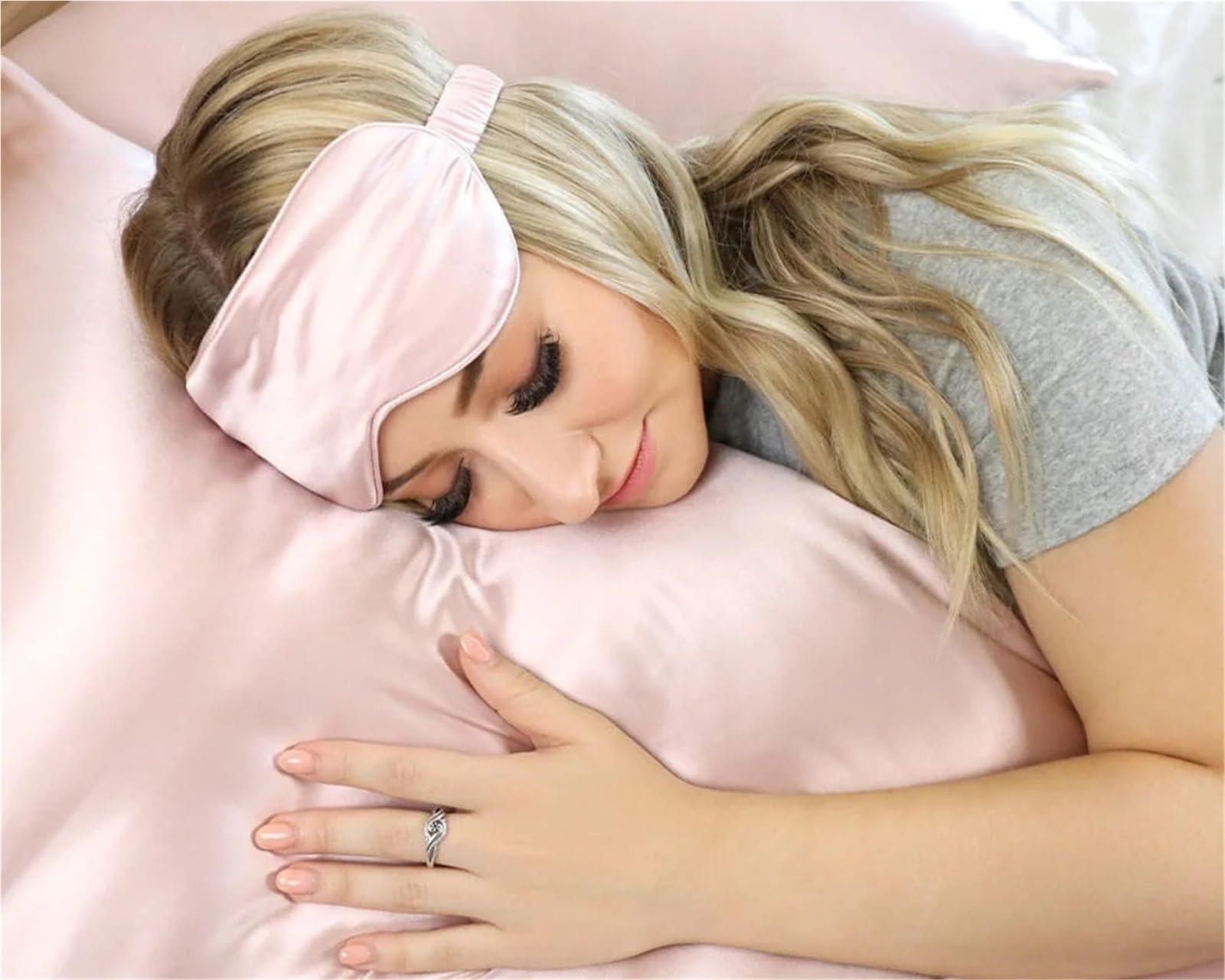 Funda de Almohada Seda Morera, Mejora el sueño, Funda, Asiento para Mujeres(Dark Grey,20x30 Inch)