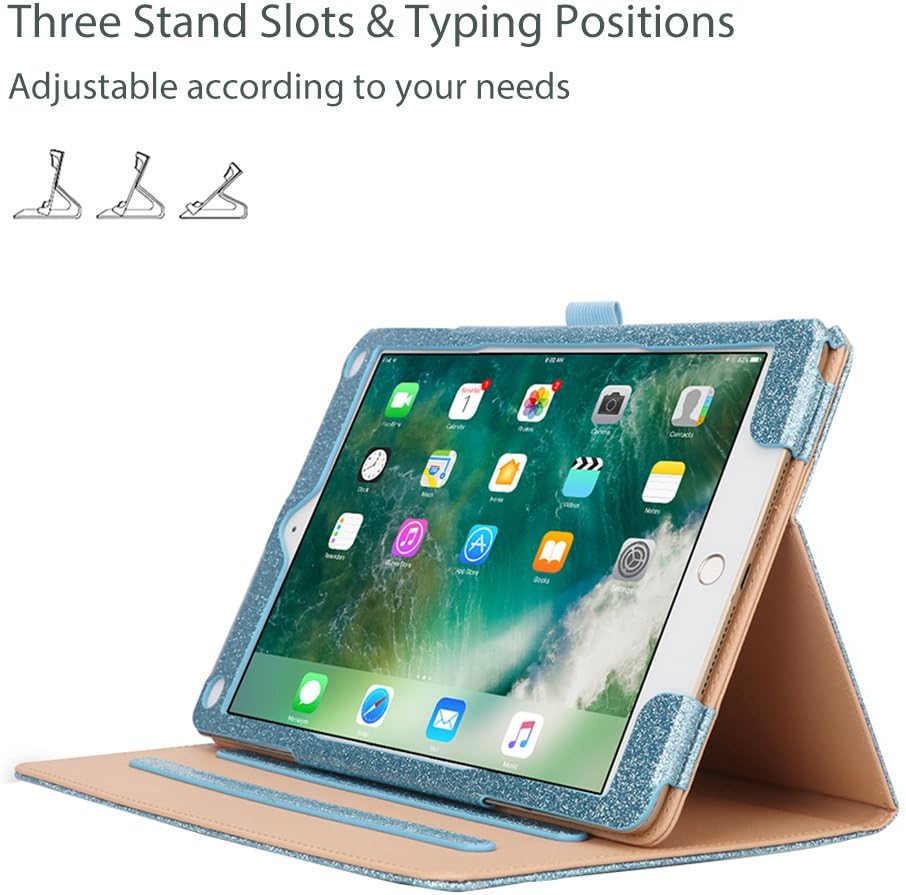 New Product ProCase iPad 9.7 Case (Old Model) 2018 iPad 6th Generation / 2017 iPad 5th Generation Case - Stand Folio Cover Case for Apple iPad 9.7 inch, Also Fit iPad Air 2 / iPad Air –Glitterblue