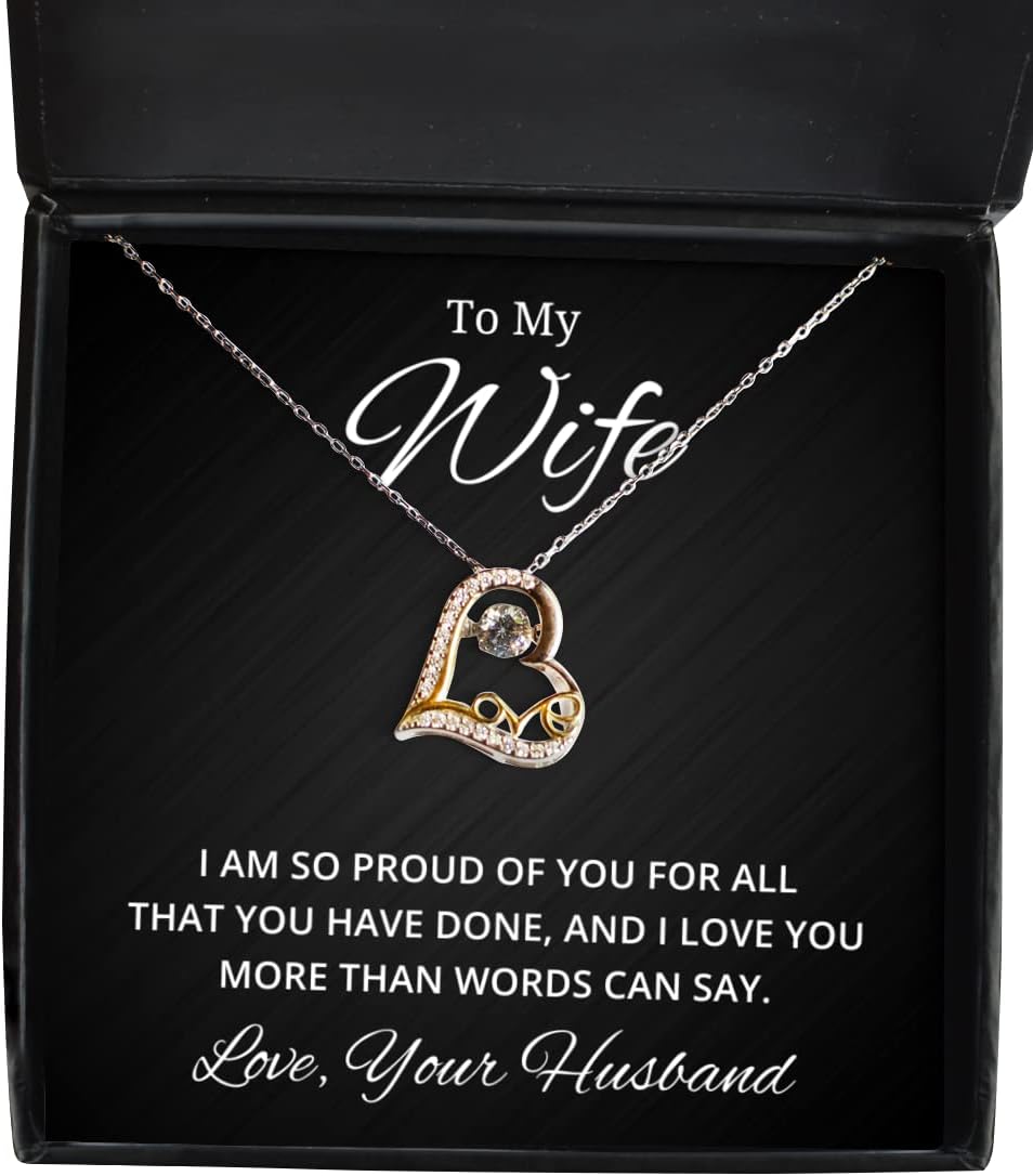 to My Wife Love Dancing Necklace, I Am So Proud of You for All That You Have Done, Best Birthday Gifts, Engagement Gifts, Wedding Gifts, Valentines Day Gifts from Your Husband