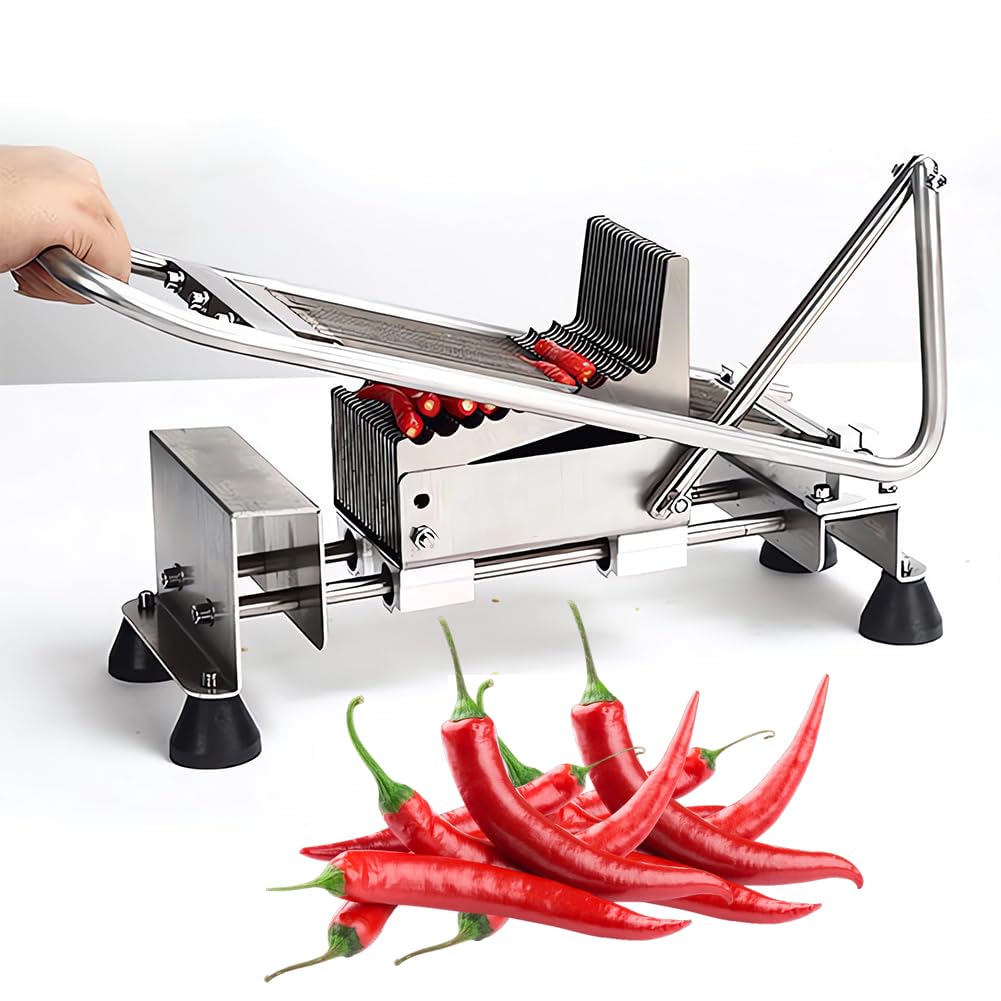 Hachoir manuel à poivrons et légumes en acier inoxydable avec lame de 240 mm