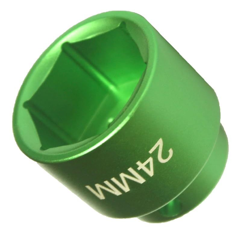 Soquete para Filtro de Óleo Felisbieti 24 mm, Perfil Baixo, Sextavado de 6 Pontos e Encaixe de 9,5 mm (3/8 pol.) Verde