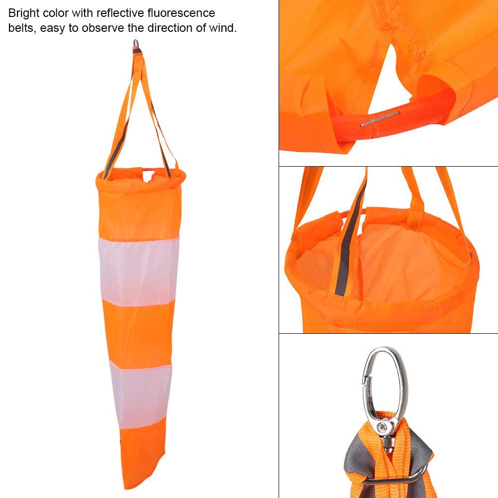 Ladiehsow Manica a Vento,Manica a Vento rip-Stop Rosso Bianco Fluorescente Impermeabile Ispessimento Nylon Misura della direzione Vento Borsa per Calze-per Esterni aeroporto Fattoria e Parco (0.8m)