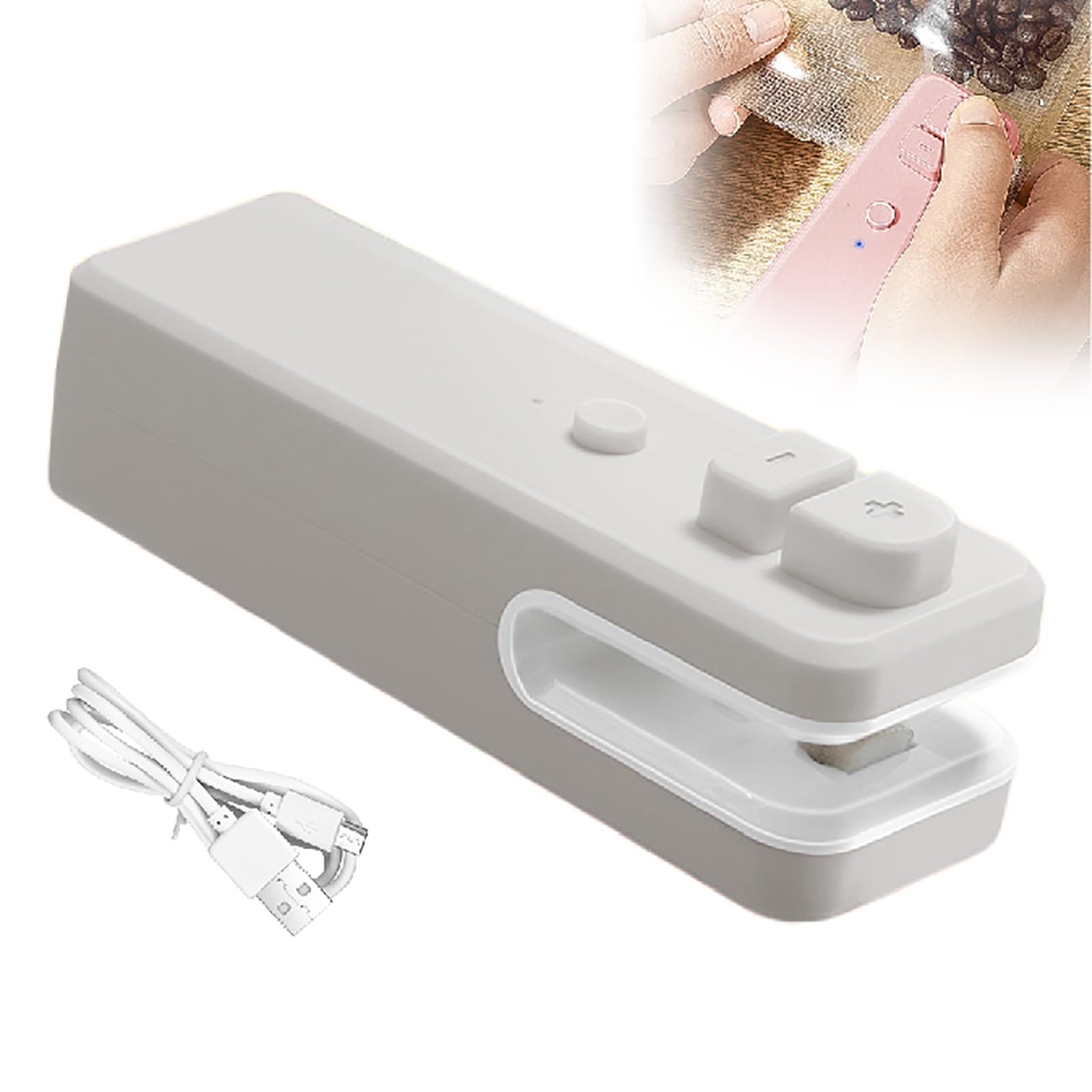 2 in 1 Mini Bag Sealer USB C Rechargeable Chip Bag Sealer Heat Seal 2 in 1 Bag