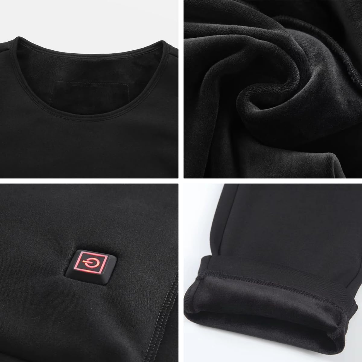 Juego de Ropa Interior Térmica Calefactada USB Calentamiento Rápido 3 Ajustes de Temperatura Calzoncillos Largos