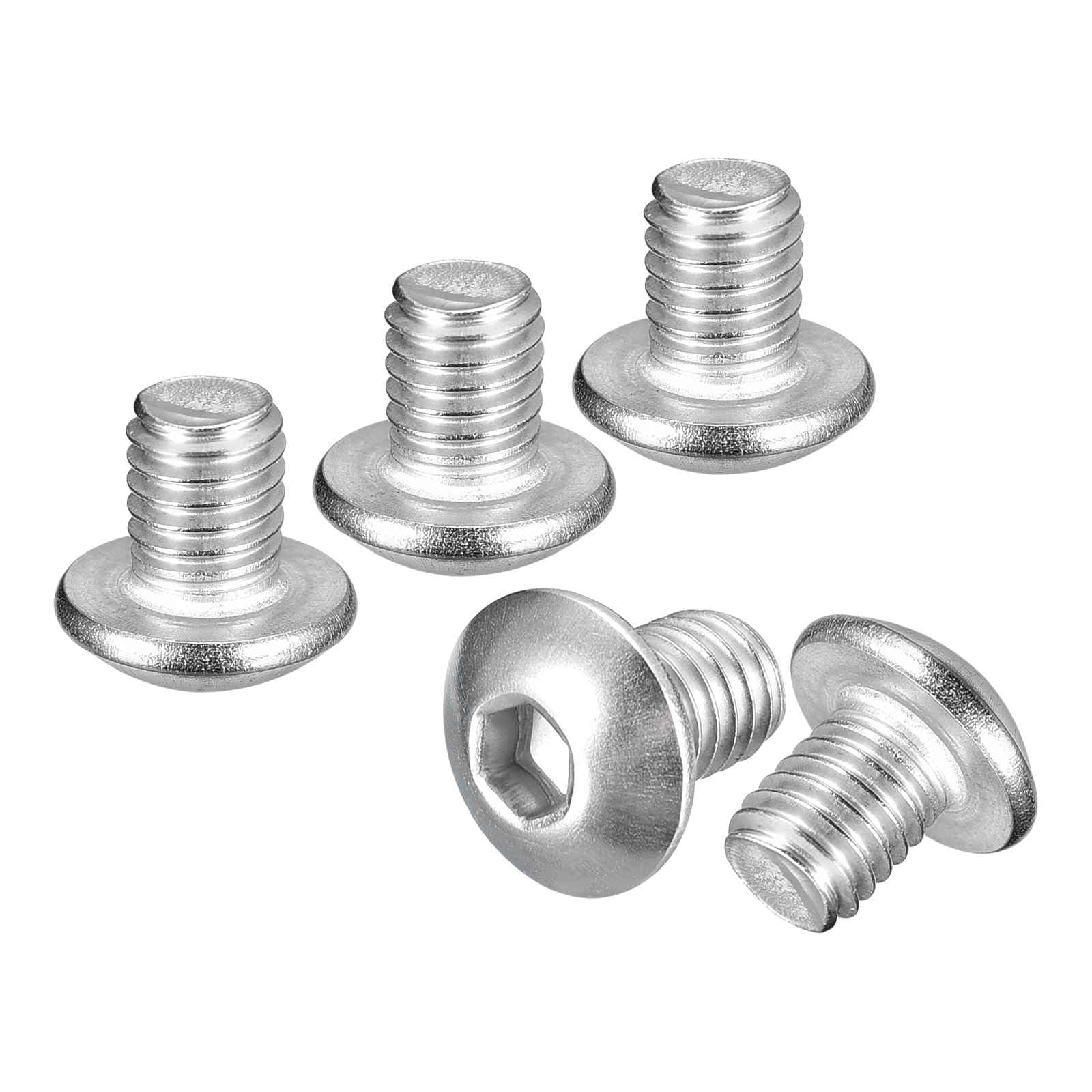 DTGN M5-0.8x5mm Button Head Socket Cap Screws - 50Pack - Good for Road Bicycle, Mountain Bike, Auto, Motorcycle - 304 Stainless Steel Whitewashed - Hex Socket Drive Fasteners โ image 1