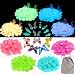 Tomnk 200PCS Glow Stones in the Dark Glow Pebble for Garden Walkway and Decor, 4 Colors, with Gift of Glow in the Dark Butterfly
