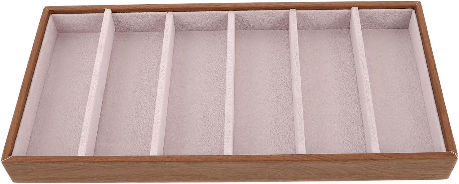 Sunglasses Organizer Box with Divided Flannel Tray for Nightstand Display | Eyewear Organization, Versatile Storage, Easy to Clean, Countertop Use