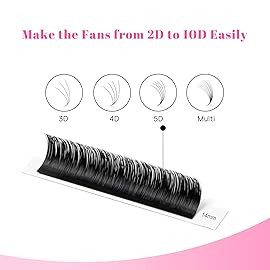 TDANCE Easy Fan Lash Extension Rapid Blooming Volume Eyelash Extensions C CC D DD J B L Curl 0.03-0.12mm Thickness Easy Fan Volume Lashes Self Fanning Eyelashes Extension (0.03-D,16 mm)