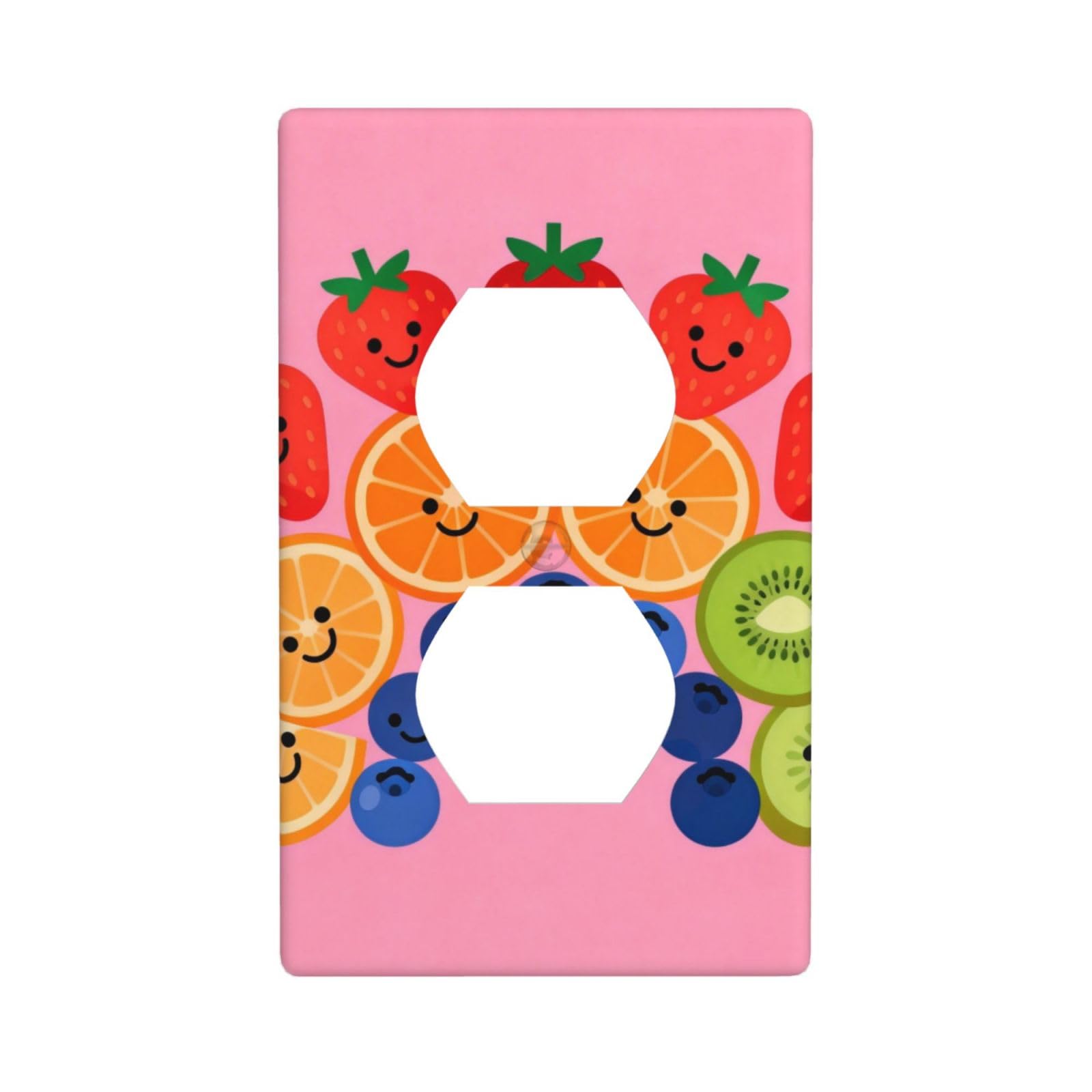 Cntdbu White Fruit Platter Unbreakable Polycarbonate Switch Plate-1 Gang Screwless Wall Plate For Home Office