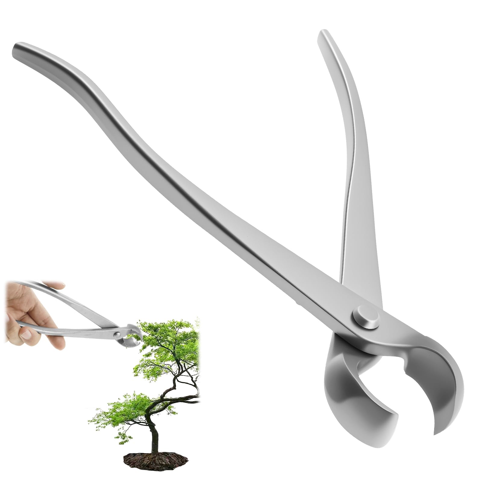Taglia-concava da 21 cm in acciaio inossidabile con manico ergonomico resistente all'usura e alla ruggine Taglia-bottoni multifunzione per il taglio di alberi, cespugli, fiori (stile 1)
