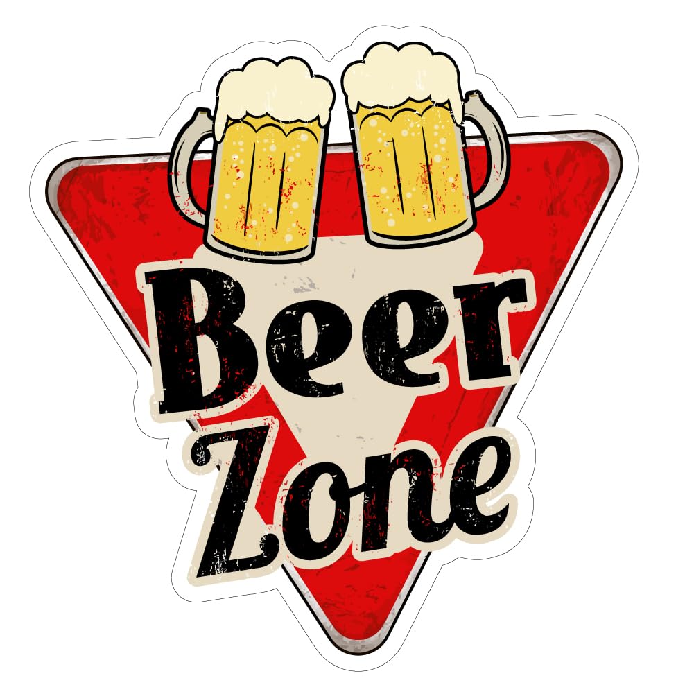 Wall4stickers Full Colour Beer Zone Sticker – Funny Wall Decal For Home Bars, Kitchens, Man Caves, Garages, Or Parties – Waterproof Vinyl – 310X330mm