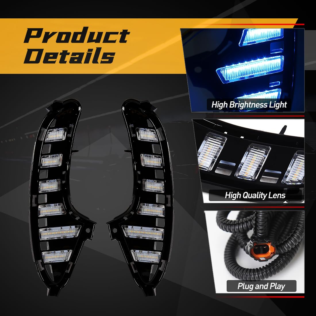 BAKUGO 2 Sztuk Led Światła Przeciwmgielne Do Jazdy Dziennej Drl Migające MG MG7 2023 2024