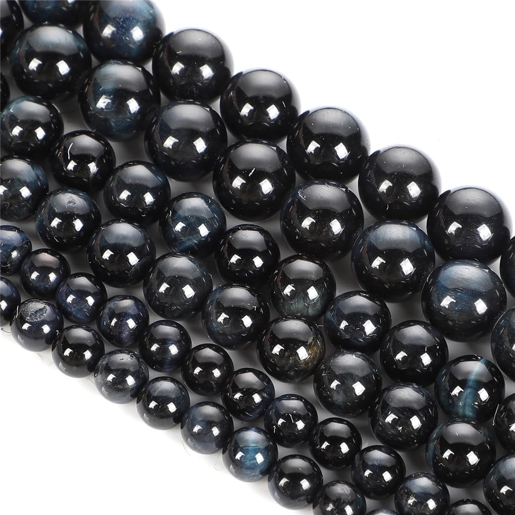 Perles en oeil de tigre bleu marine et noir Hamthuit de qualité pour bijoux précieux