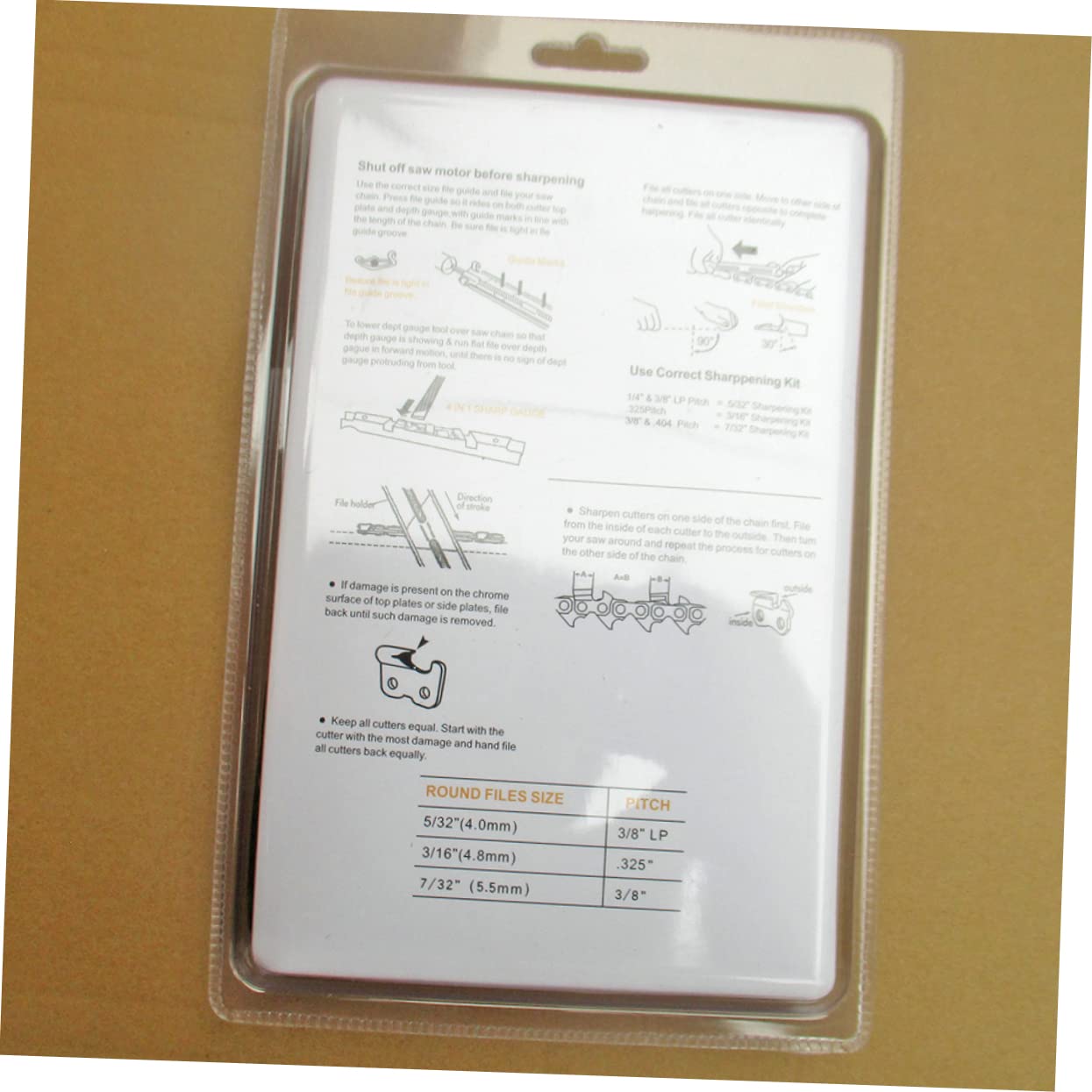 Kit Affilatrice per Motosega 10 Pezzi Metallo Arancia | Resistenza All’usura, Durevolezza Elevata, per Catene di Motosega, Uso Professionale e Personale