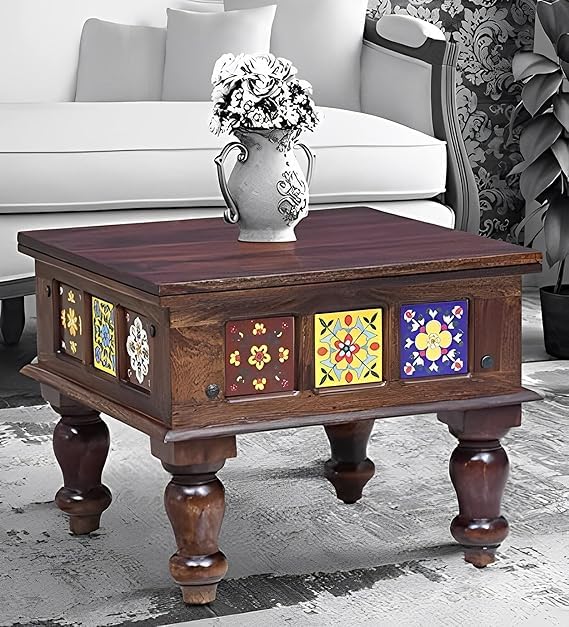 Image of Classic Sheesham Wood Center Table for Home & Office Wooden Coffee Table|Tea Table Center Table Pure Sheesham