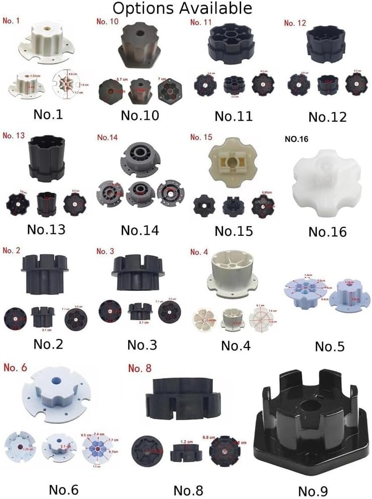 Electric Car Tire Adapter, Toy Car Gearbox Coupler Clip for Baby Stroller Wheel Connector, Plastic Plum Blossom Part, Single to Dual Drive(No.1)